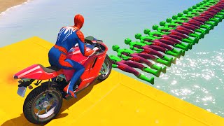 GTA V Spider-Man & Color Minions Epic Ragdoll Physics Funny and Fails #shorts #gtav #shortsfeed"