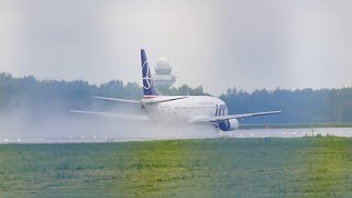 Boeing 737, LOT Polish Airlines (SP-LLF), takeoff at Warsaw Chopin Airport