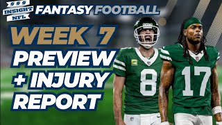 NFL Fantasy Football | Week 7 Injury Report and Preview