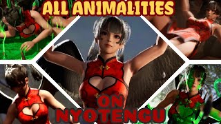 All Animalities performed on Nyotengu Mod - Mortal Kombat 1