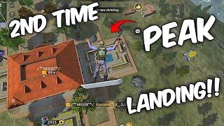 FREE FIRE 2ND TIME LANDING IN THE PEAK  BEST FIGHT WITH A SQUAD ALONE || FREE FIRE NEW GAMEPLAY VIDE