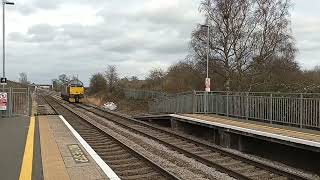 37510 is seen passing Ashchurch Station 12/02/22