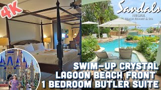 Swim Up Crystal Lagoon Beachfront One Bedroom Butler Suite Tour - 1R - Sandals Negril