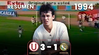 Universitario 3-1 Ciclista Lima | Año 1994 | Resumen | Goles de Reynoso, Dolmo Flores y Obando ⚽🎞