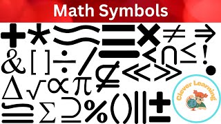 Math Symbols name and picture in English