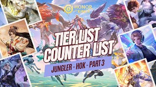 TIER SERIES! PART 3! TIER LIST & COUNTER LIST SEMUA HERO JUNGLER! | Honor of Kings Indonesia