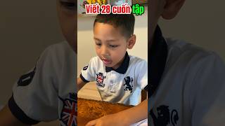 #shorts LeObama 4 tuổi rưỡi viết được 28 cuốn tập | LeObama write 28 books #tranpinnockfamily