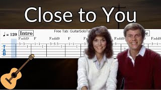 (They Long to Be) Close to You - Guitar Solo Tab Easy