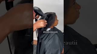 Part  3 : Feedin Braid Ponytail on 4C Natural Hair | Blow Dry #naturalhair #hairstyle #blowdryhair