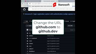 Open github repo in VS code editor - #nanosoft #shorts