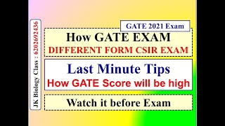 GATE EXAM 2021 LAST MINUTE TIPS to Obtain good high Score | CSIR NET EXAM | Dr. Jitendra Kr