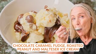 Caramel Choc Fudge, Peanut & Malteser Ice Cream: Decadent Comfort Food