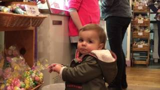 Piper Fredette of Belchertown scopes out Easter candy at Ben and Bill's