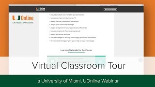 UOnline’s Virtual Classroom Tour