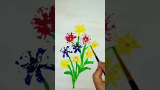 Very easy flower vase painting technique#art#shorts#twosisters