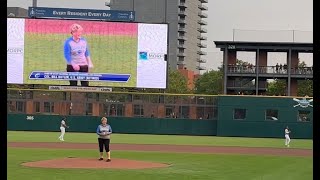 Hilliard City Manager Michelle Crandall Throws Out First Pitch at Columbus Clippers Game (6/7/23)