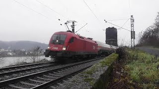 Erpel am Rhein - Bahnverkehr mit Baureihe 152, 185, 189, 425, 482, 741, 1440 und 1116