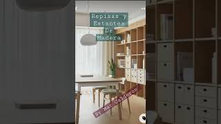 Decoración con estantes de madera /repisas de madera