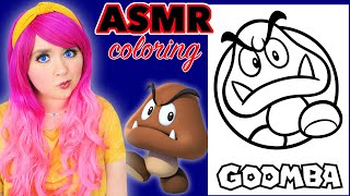 ASMR Coloring a Goomba Super Mario | Calming ASMR Coloring for Relaxation & Stress-Relief