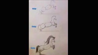 Easy and simple Drawing of horse #how to draw the sketch of horse  #Sketch of horse in 3easy steps