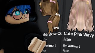 80K STOCK! 2 ITEM GRATIS BARU Cute Bow Curly Hair & Pink Wavy Hair DI GAME Walmart (ROBLOX)