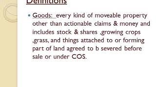 Sale of Goods Act 1930..CMA inter / CA law quick revision