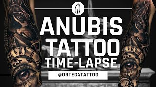 TATTOO TIME-LAPSE #096 | ANUBIS BLACK AND GREY