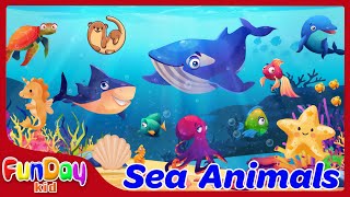 Learn Sea Animals - Ocean Animal Videos - Sea Animal Puzzle for Toddlers & Kids - @FunDayKid