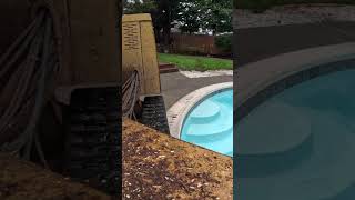 Vermeer sc60tx rolls into swimming pool? #shortvideo #shorts