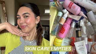 skin care empties | 40 products reviewed, would i repurchase & recommend?