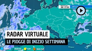 Radar Virtuale: le piogge di inizio settimana