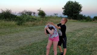 2018 07 25 Lewis saving Caitlin from the Mozzies