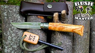 Нож Opinel №8 с кожаным чехлом в деревянном футляре. Ножи для леса.