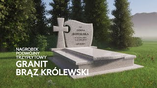 Nagrobek podwójny trzypłytowy granit Brąz Królewski