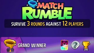 Today's 12 Player Blow 'Em Up Energized Rumble GRAND Winner In Match Masters!