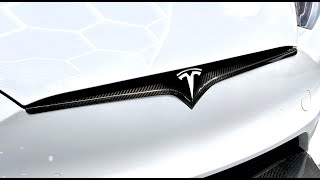 2021+ | Model S Refreshed Front End Inlay   Real Molded Carbon Fiber