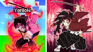 Fighting MUZAN & HASHIRA'S as YORIICHI The STRONGEST Demon Slayer in Kimetsu Minecraft Mod!