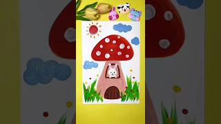 Mushroom Drawing | Step By Step Drawing Easy #shorts #art #viral #ytshorts