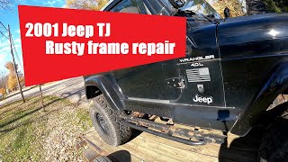 2001 Tj frame repair! Rust for miles!Weld repair time!!