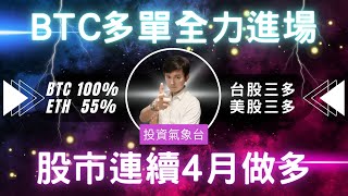 【過年不打烊】《投資氣象台-每週報導》BTC終於全力作多，ETH緊追在後!! 台美股連續做多4個月，2024紅包特別大!! (分享群組+留言,送多空能量)