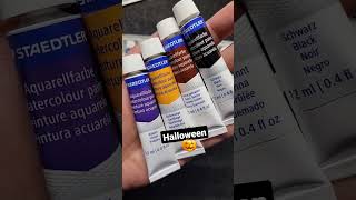 Halloween? Use these colors! Cheap and best for beginners #artsupplies #staedtler #watercolor