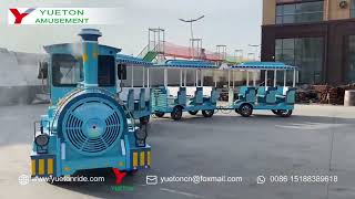 Yueton Blue New Electric Trackless Train Factory Test Video 悦童蓝色新款无轨小火车测试