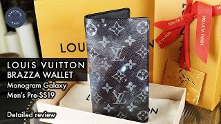 Louis Vuitton Men's Pre-SS19 Monogram Galaxy Brazza Wallet Review & Comparison w/Long Wallet