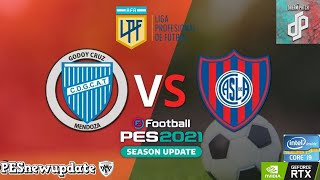 Godoy Cruz Vs San Lorenzo // ⚽Liga Profesional Argentina 2024⚽ // (Pes 2021 Dream Patch)