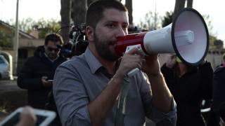 Luca Marsella responsabile di Casapound Litorale Romano alla manifestazione dell'Infernetto