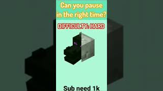 Can you pause at same time | #short #challengeforyou #minecraft #minecraftshorts #pauseit #gaming