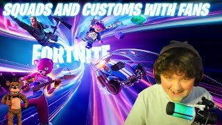 🍩LIVE FORTNITE SQUADS AND CUSTOMS WITH MINETHEJ AND FANS