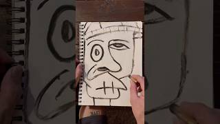 Daily Faces Challenge: Day 249/365 - Drawing with Palo Santo Wood | Charcoal Art Timelapse #shorts