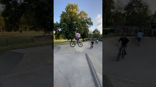 Tailwhip out of bank train BMX