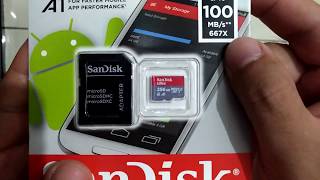 Sandisk 256 GB Ultra 95 mb/s Micro SDXC Card UHS-1 + SD Adapter Card - unboxing